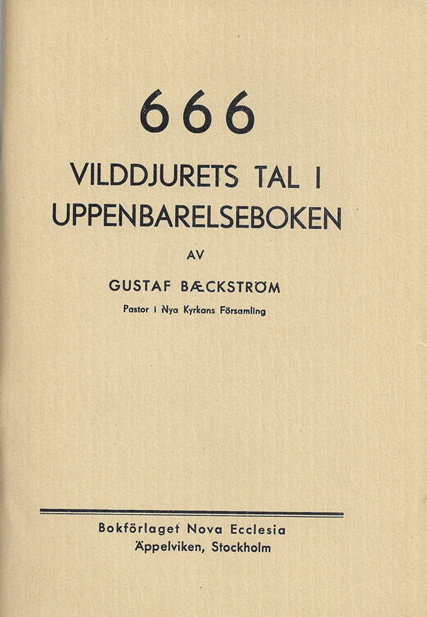 666 Vilddjurets tal i Uppenbarelseboken